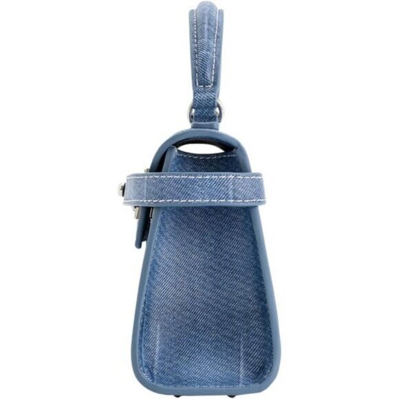 🆕Jw Pei Women Blue Vegan Leather Imported Elegant Sustainable Top Handle Bag - Picture 8 of 10